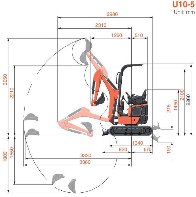 Gravemaskin belter diesel<1,0 tonn