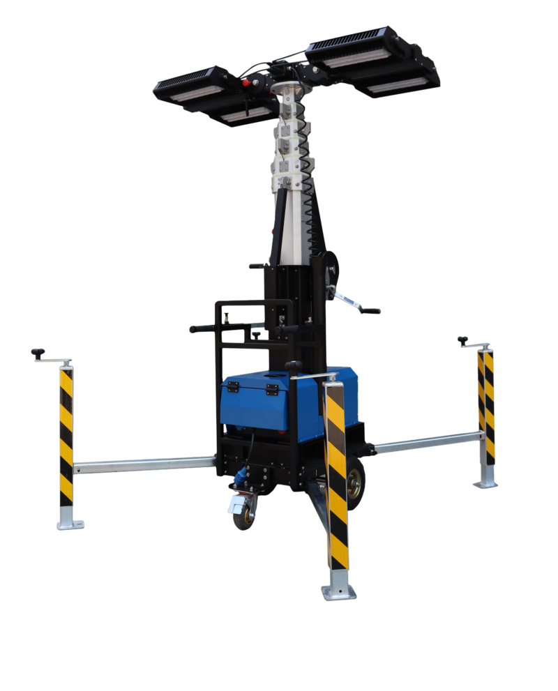 Lysmast teleskopisk på hjul inkl armatur LED