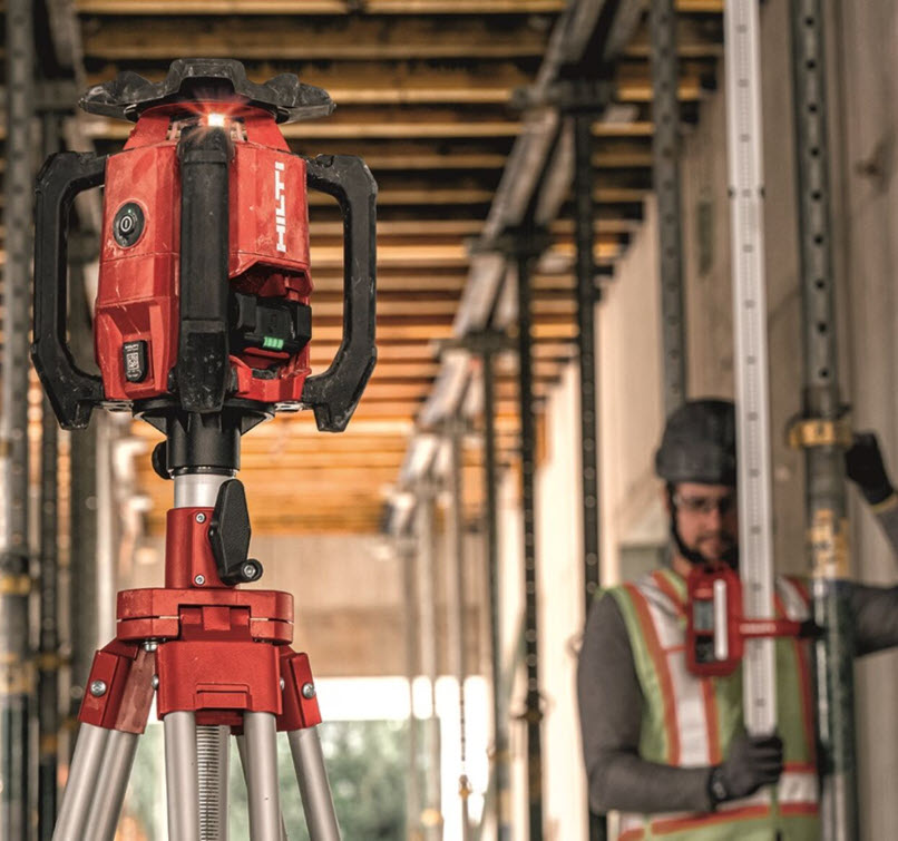 Plan og vertikallaser nøyaktighet > 3 mm ved 50 m