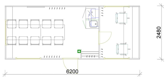 Letthus entrepr. 10 pers.møterom m.2 kontor pl.
